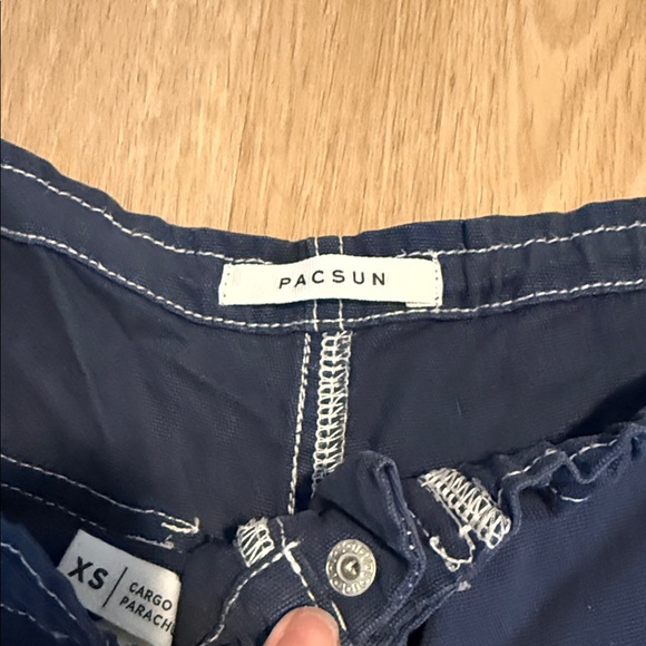 PacSun Blue Low Rise Cargo Parachute Pants - Picture 6 of 6